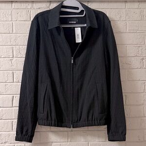 Express Pinstripe Double Zip Jacket. NWOT.